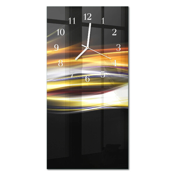Verticale moderne glazen wandklok Abstractie