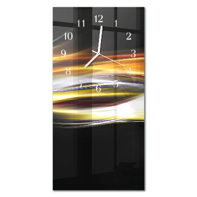 Verticale moderne glazen wandklok Abstractie