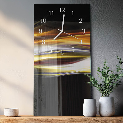 Verticale moderne glazen wandklok Abstractie