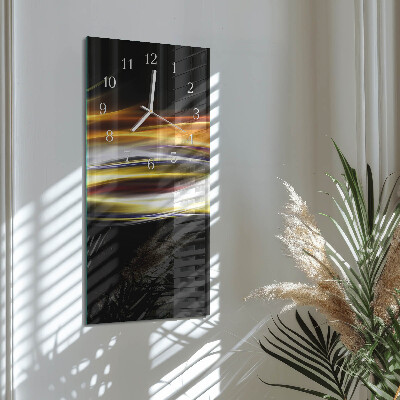 Verticale moderne glazen wandklok Abstractie