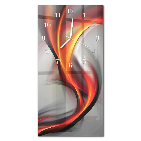 Verticale moderne glazen wandklok Abstractie