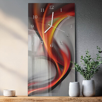 Verticale moderne glazen wandklok Abstractie