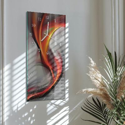 Verticale moderne glazen wandklok Abstractie