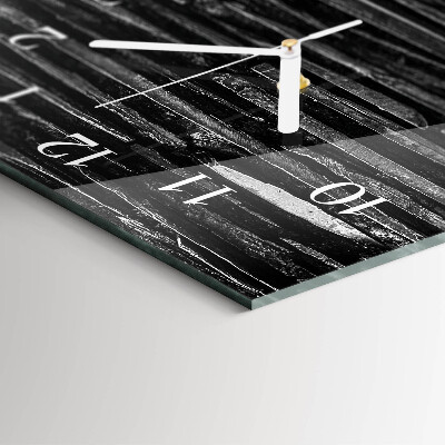 Verticale rechthoekige glazen wandklok Stenen