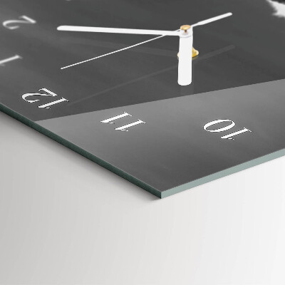 Verticale moderne glazen wandklok Berg
