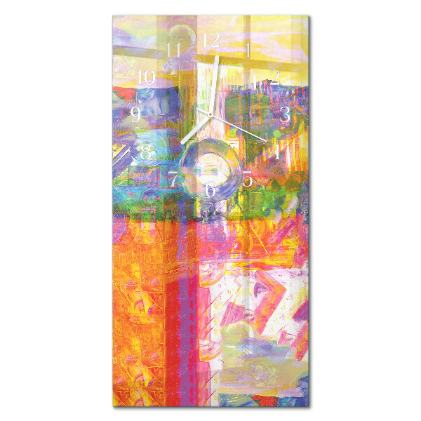 Verticale moderne glazen wandklok Chaos