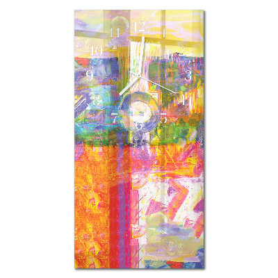 Verticale moderne glazen wandklok Chaos