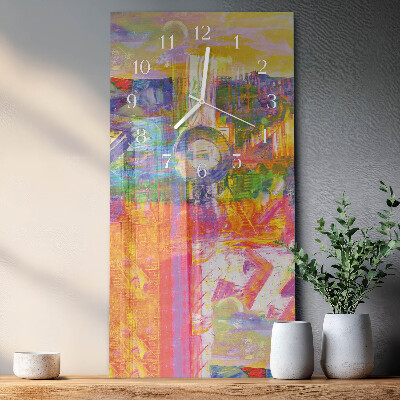 Verticale moderne glazen wandklok Chaos