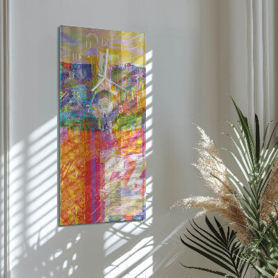 Verticale moderne glazen wandklok Chaos