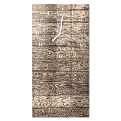 Verticale moderne glazen wandklok Hout