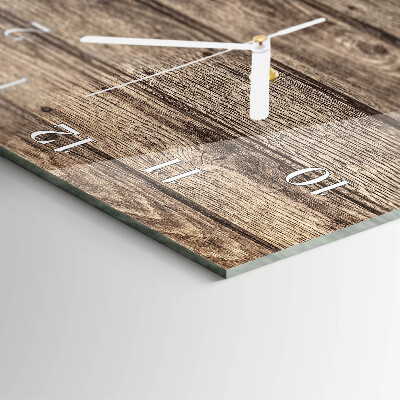 Verticale moderne glazen wandklok Hout