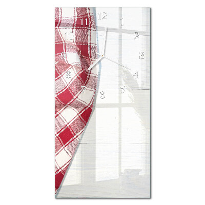 Verticale moderne glazen wandklok Tafelkleed