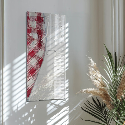 Verticale moderne glazen wandklok Tafelkleed