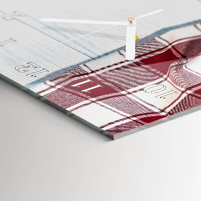 Verticale moderne glazen wandklok Tafelkleed