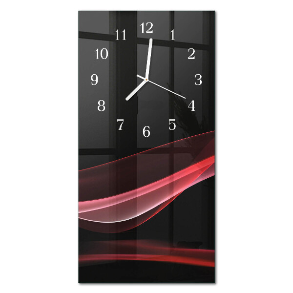 Verticale moderne glazen wandklok Abstractie