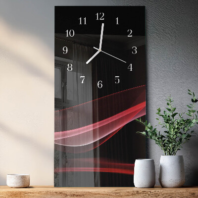 Verticale moderne glazen wandklok Abstractie