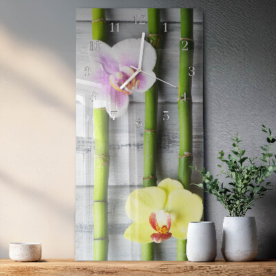 Glazen klok verticaal Orchideeënbamboe