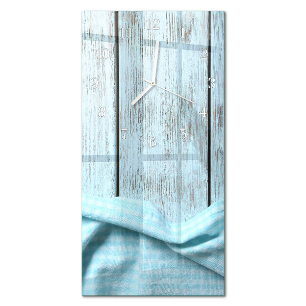 Verticale rechthoekige glazen wandklok Tafel