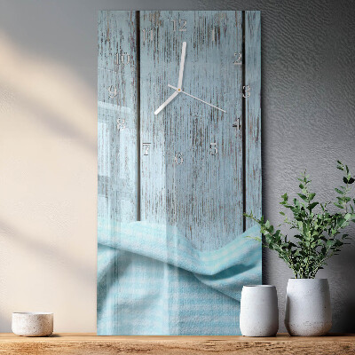 Verticale rechthoekige glazen wandklok Tafel