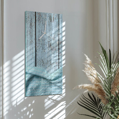 Verticale rechthoekige glazen wandklok Tafel
