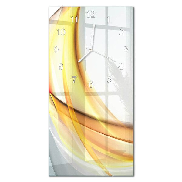 Verticale moderne glazen wandklok Abstractie