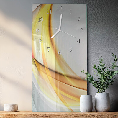 Verticale moderne glazen wandklok Abstractie