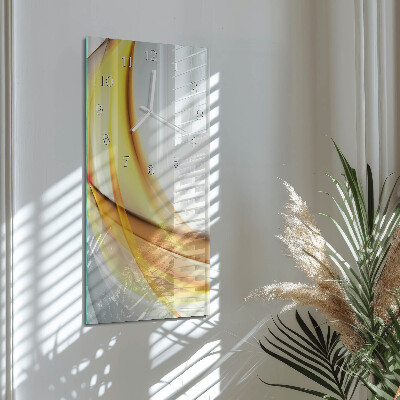 Verticale moderne glazen wandklok Abstractie