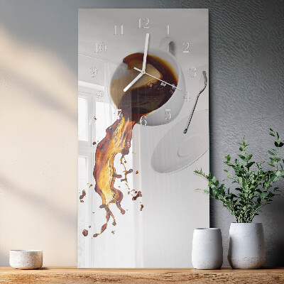 Decoratieve glazen klok verticaal Koffie