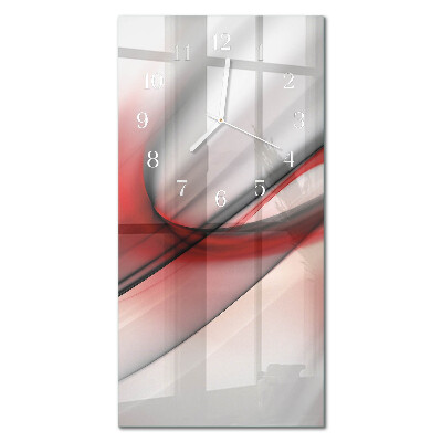 Verticale rechthoekige glazen wandklok Abstractie