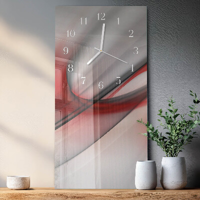 Verticale rechthoekige glazen wandklok Abstractie