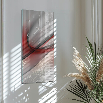 Verticale rechthoekige glazen wandklok Abstractie