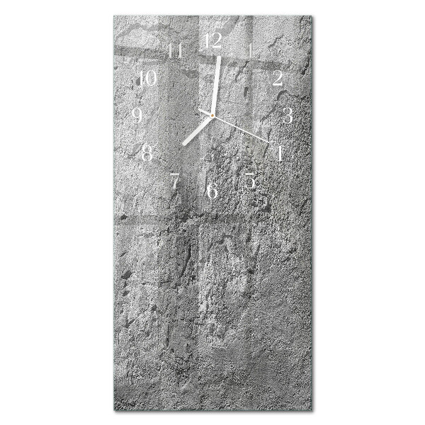 Verticale moderne glazen wandklok Betonnen muur