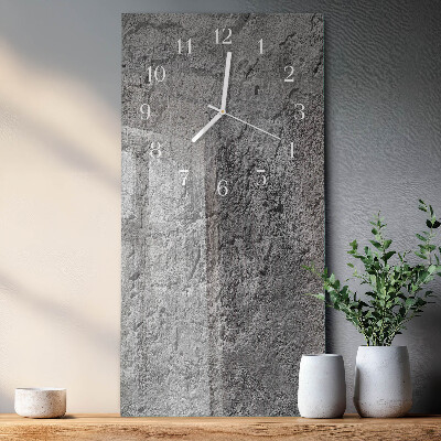 Verticale moderne glazen wandklok Betonnen muur