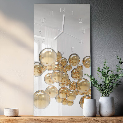 Verticale rechthoekige glazen wandklok Ballen