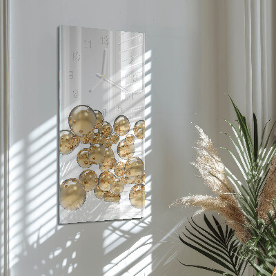 Verticale rechthoekige glazen wandklok Ballen