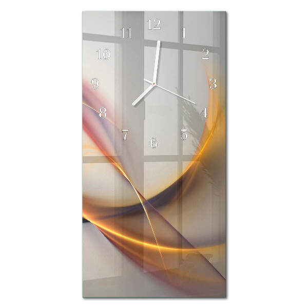 Verticale rechthoekige glazen wandklok Abstractie