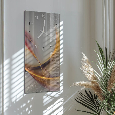 Verticale rechthoekige glazen wandklok Abstractie