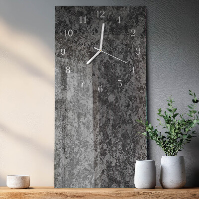 Verticale moderne glazen wandklok Grafiet