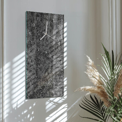 Verticale moderne glazen wandklok Grafiet