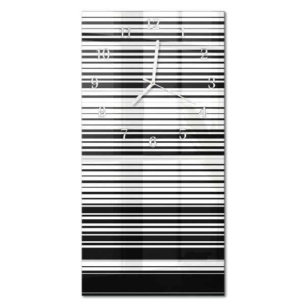 Verticale rechthoekige glazen wandklok Strepen