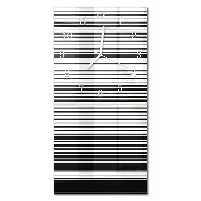 Verticale rechthoekige glazen wandklok Strepen