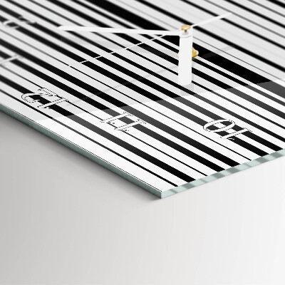 Verticale rechthoekige glazen wandklok Strepen