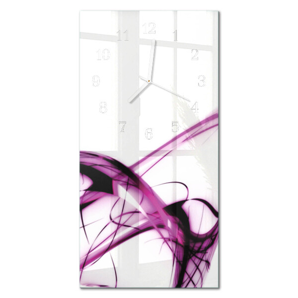 Verticale moderne glazen wandklok Abstractie
