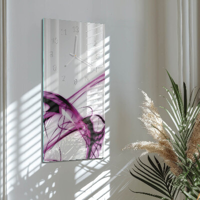 Verticale moderne glazen wandklok Abstractie