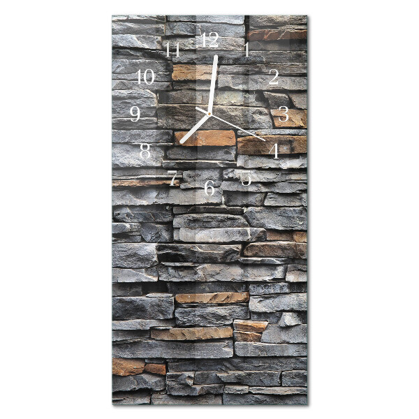 Verticale moderne glazen wandklok Klinker