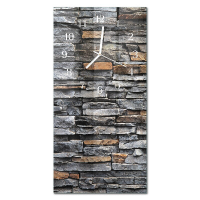 Verticale moderne glazen wandklok Klinker