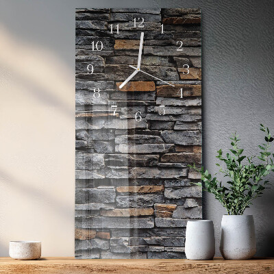 Verticale moderne glazen wandklok Klinker
