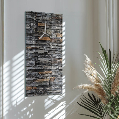 Verticale moderne glazen wandklok Klinker