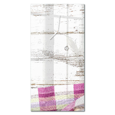Verticale rechthoekige glazen wandklok Tafel
