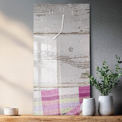 Verticale rechthoekige glazen wandklok Tafel